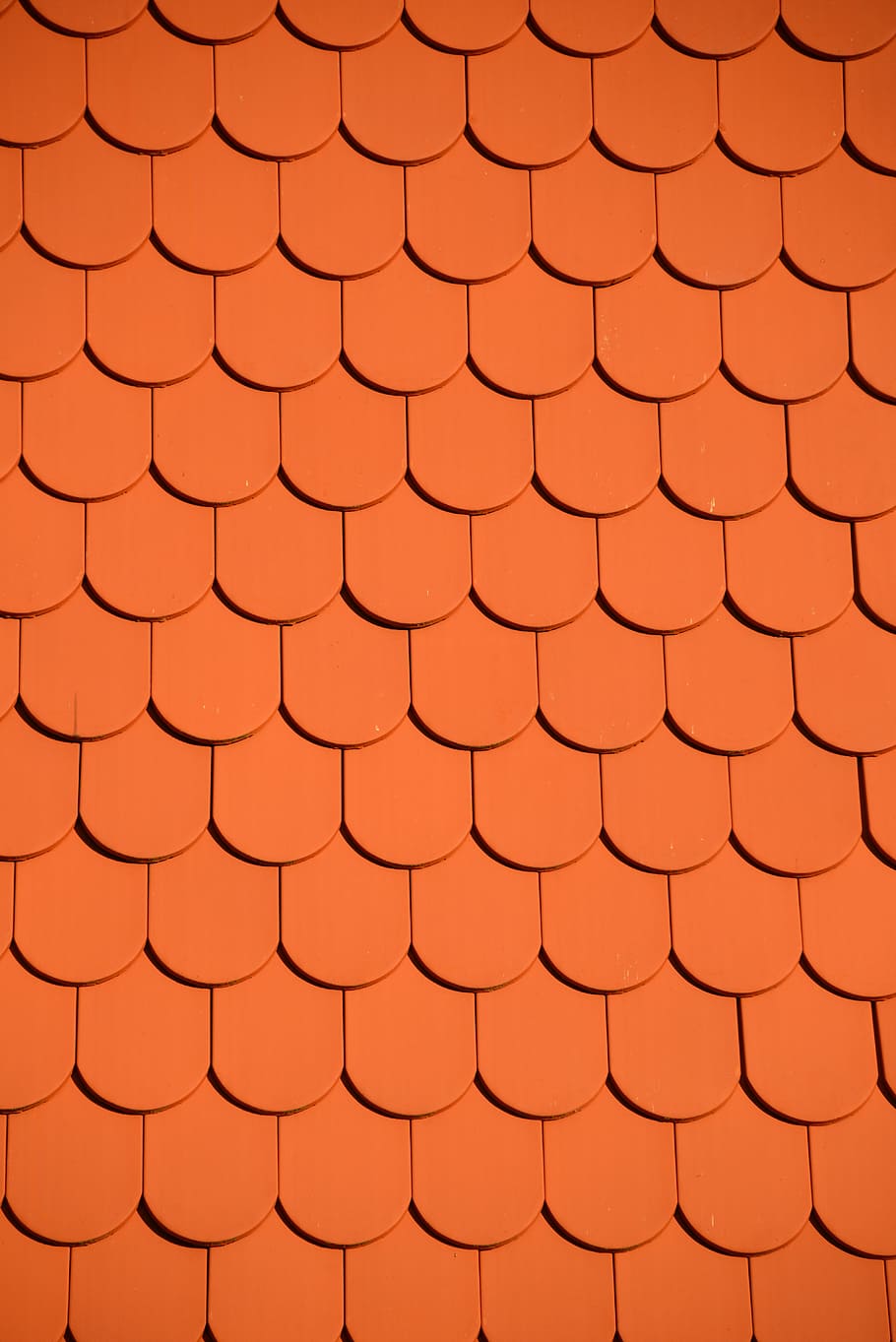 brown roof tiles, roofing, red, wall, brick, wall window, orange HD wallpaper