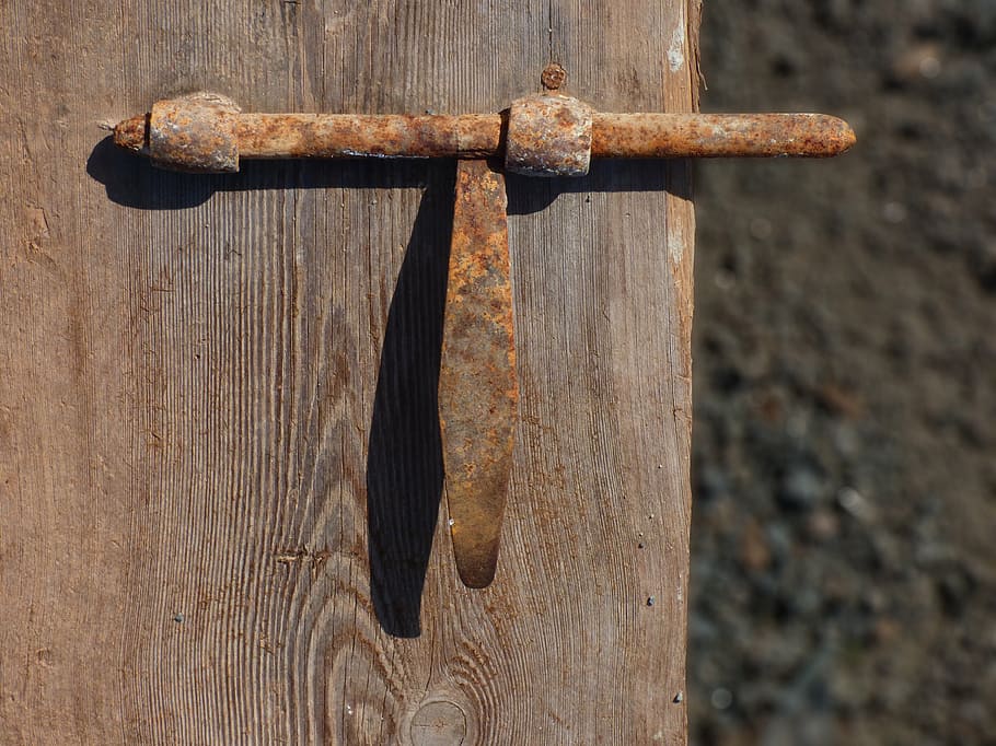 door, bolt, lock, old, wood, iron, wood - material, metal, rusty HD wallpaper
