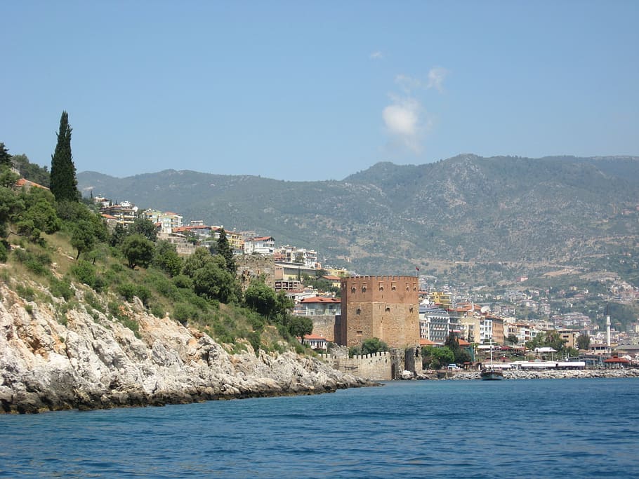 mountains, landscape, sea, water, turkey, view, sea view, mediterranean Sea HD wallpaper