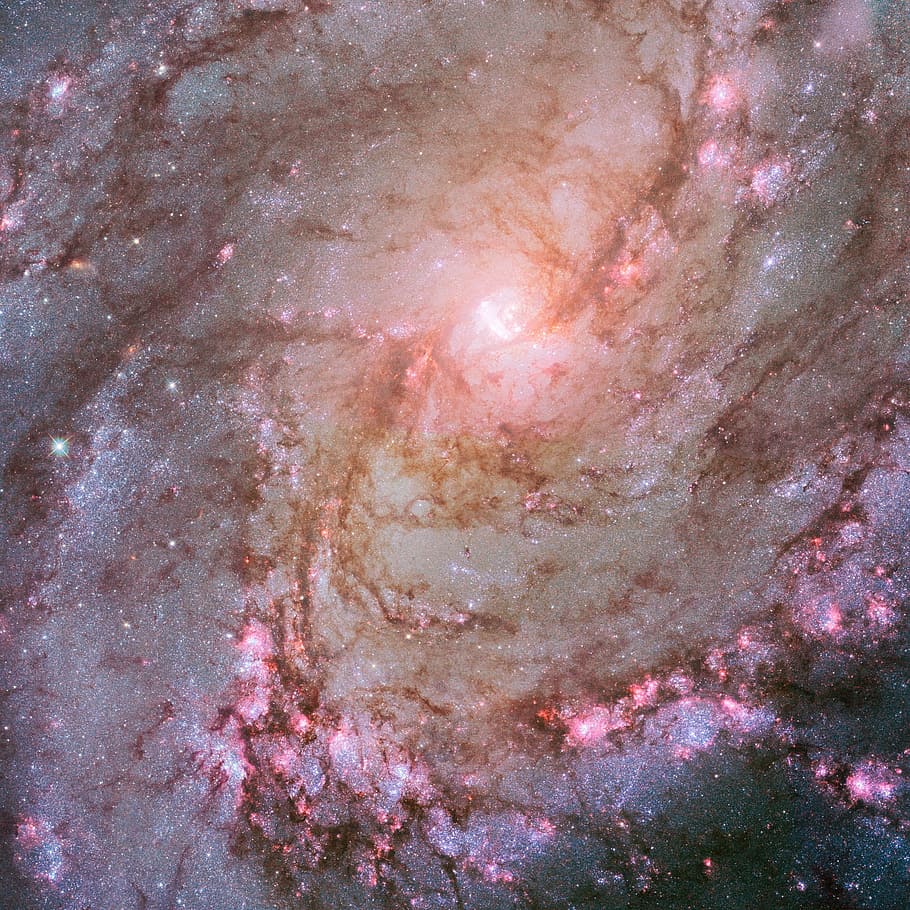 southern pinwheel galaxy, space, cosmos, m83, messier 83, barred spiral galaxy, HD wallpaper