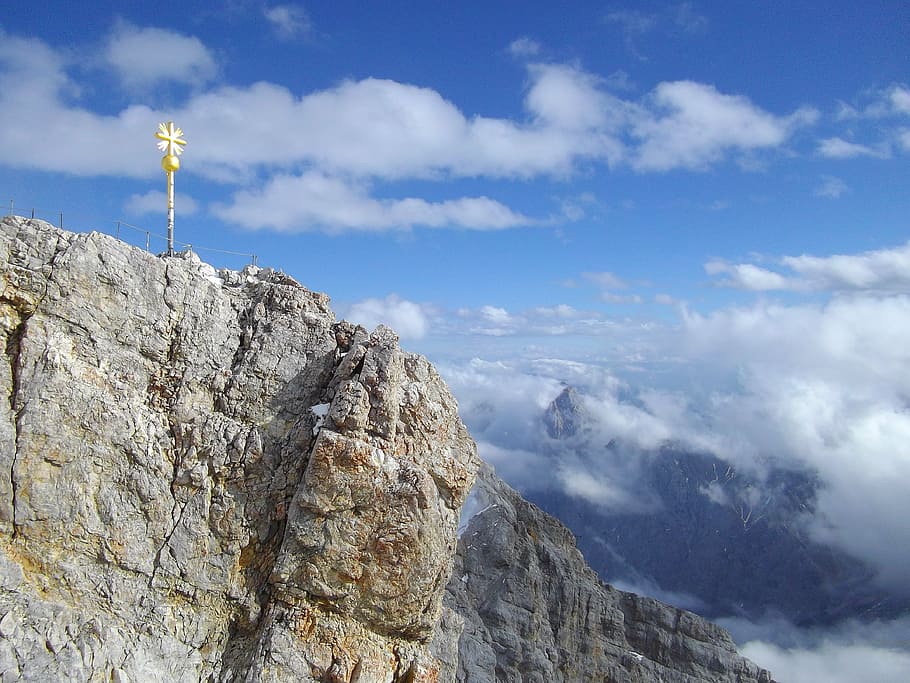 zugspitze, mountains, alpine, bavaria, mountaineering, imposing
