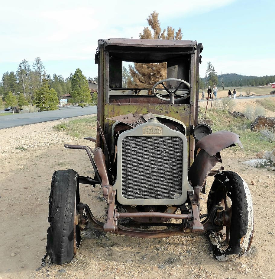 car, oldtimerr, engine trouble, wreck, mode of transportation HD wallpaper