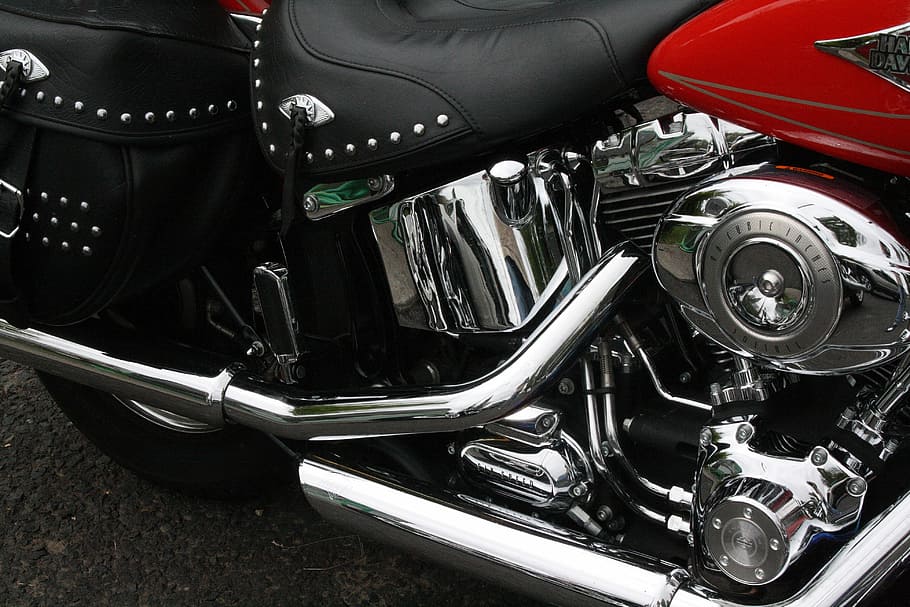 motorcycle, harley davidson, chrome gloss, mode of transportation HD wallpaper