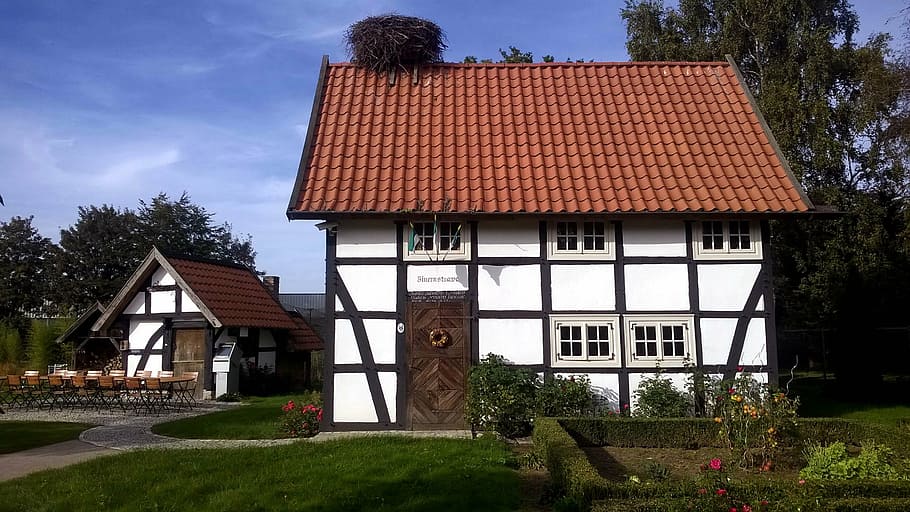 fachwerkhaus, historically, storchennest, building, house, built structure, HD wallpaper