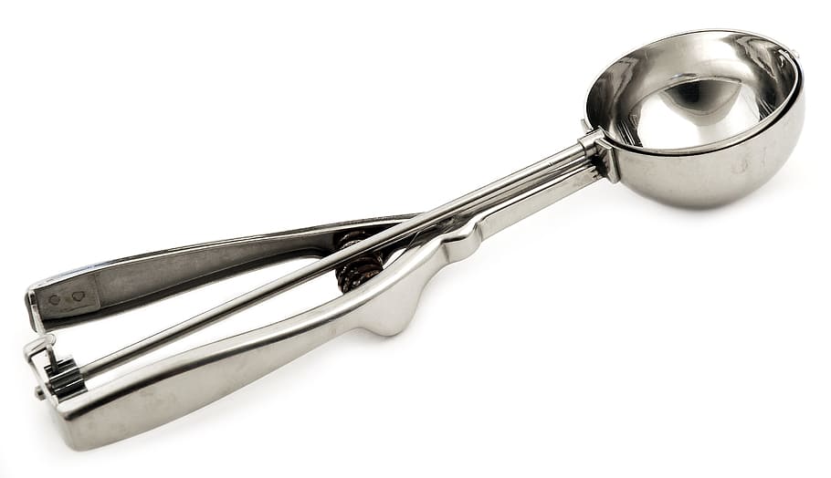 kitchen, scooper, large, white background, studio shot, metal HD wallpaper