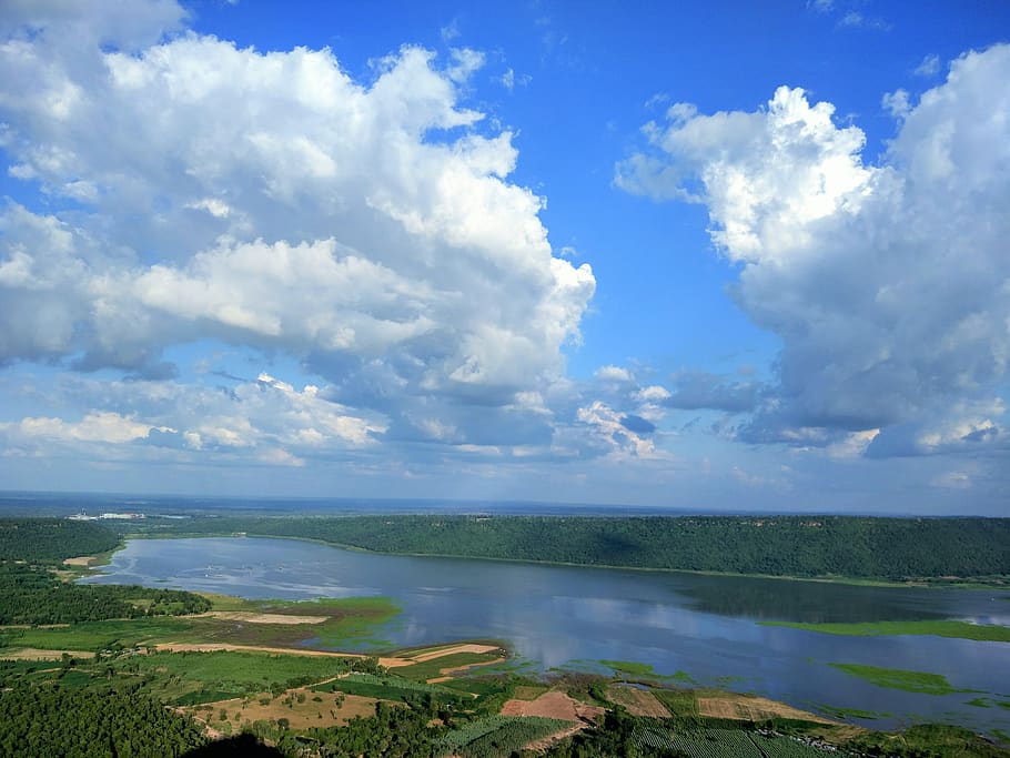 sky, mountain, river, nature, landscape, cloud, cloud - sky HD wallpaper