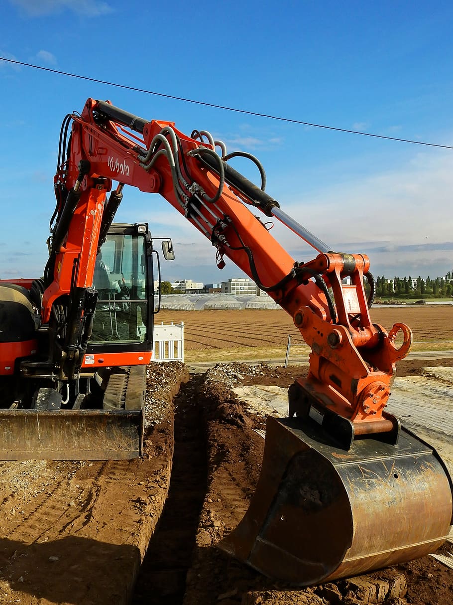 excavators, machine, construction machine, site, tool, backhoe bucket HD wallpaper