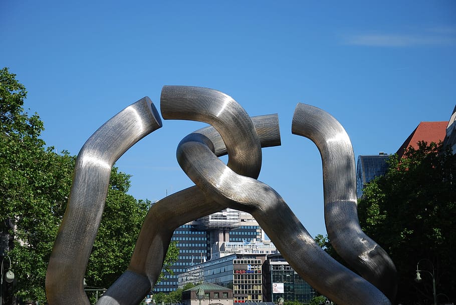 Berlin, Installation, Building, Landmark, low angle view, clear sky HD wallpaper