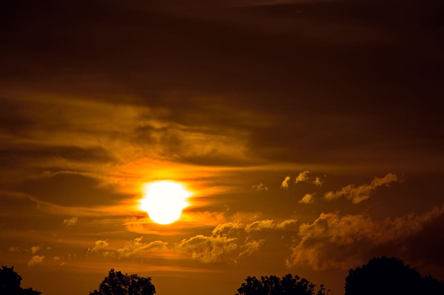 sunset, afterglow, clouds, sky, romance, cloud - sky, beauty in nature HD wallpaper