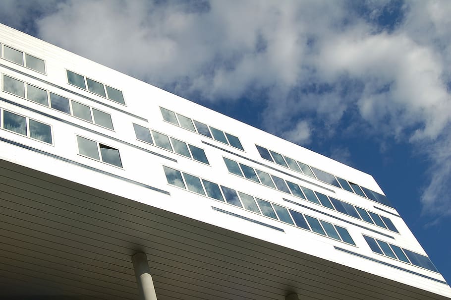 worm's eye view photography of white building, building Exterior HD wallpaper