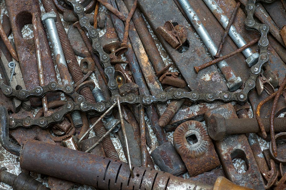 stainless, tools, screw, nails, old, background, old tools, HD wallpaper