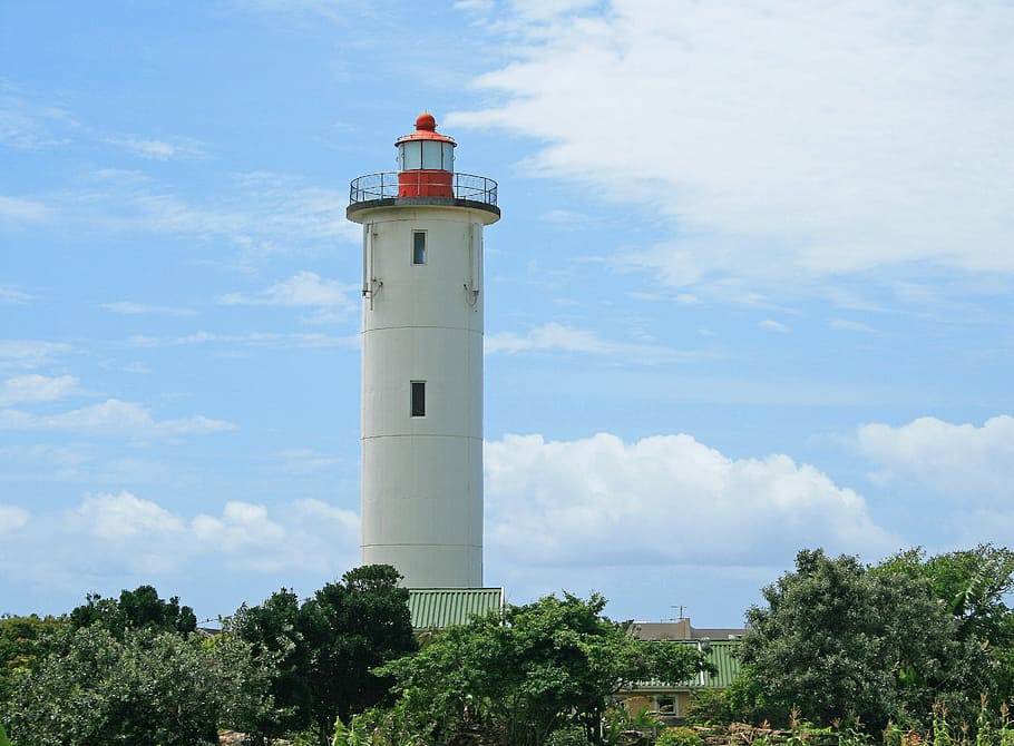 lighthouse, white, tall, tower, beacon, landmark, nautical HD wallpaper
