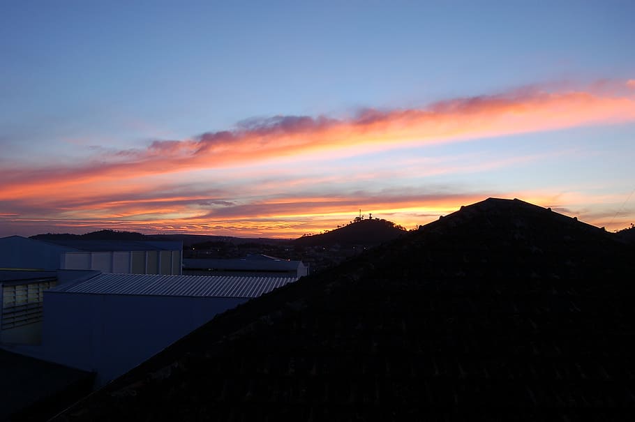 sunset, clouds, peace, sky, architecture, cloud - sky, built structure HD wallpaper