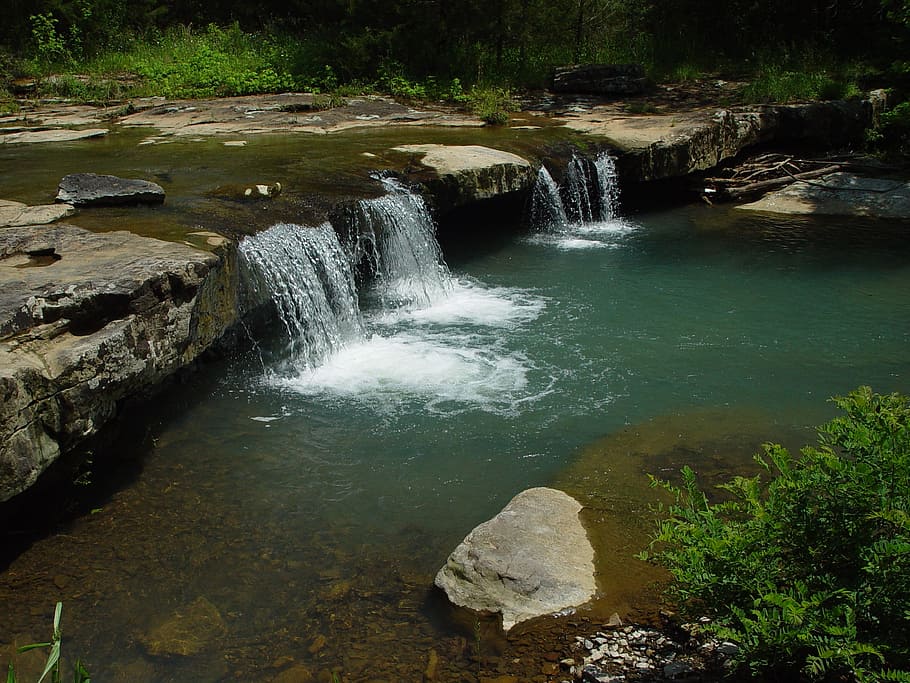 ozark, stream, waterfall, stage coach, butterfield trail, strickler HD wallpaper