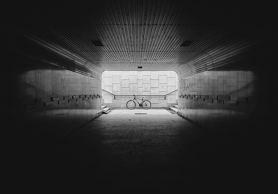 underpass, underbridge, passage, undercrossing, bike, tunnel HD wallpaper
