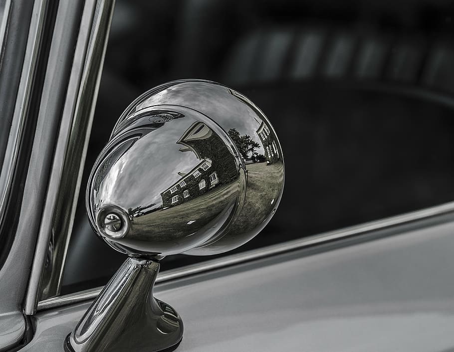 car, mirror, vehicle, reflection, automobile, transport, background HD wallpaper