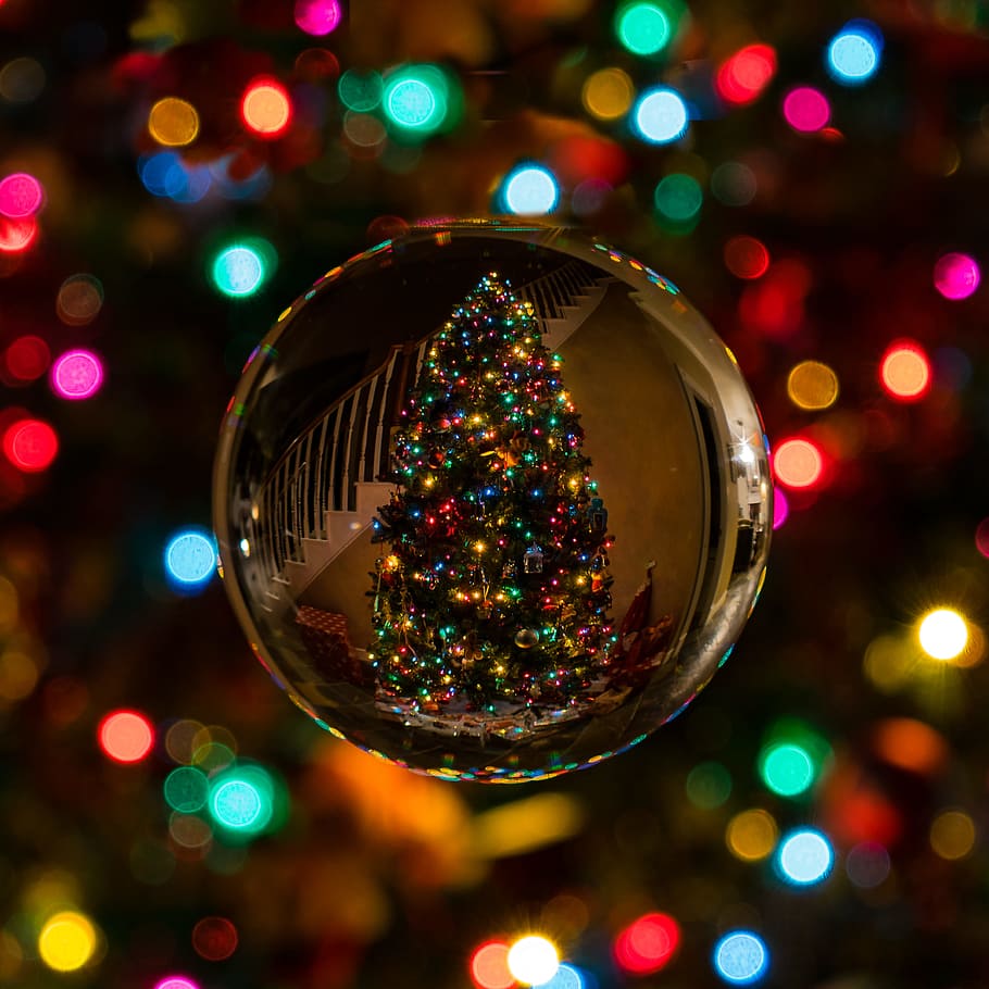 night, blur, ball, color, bokeh, bright, celebration, christmas HD wallpaper