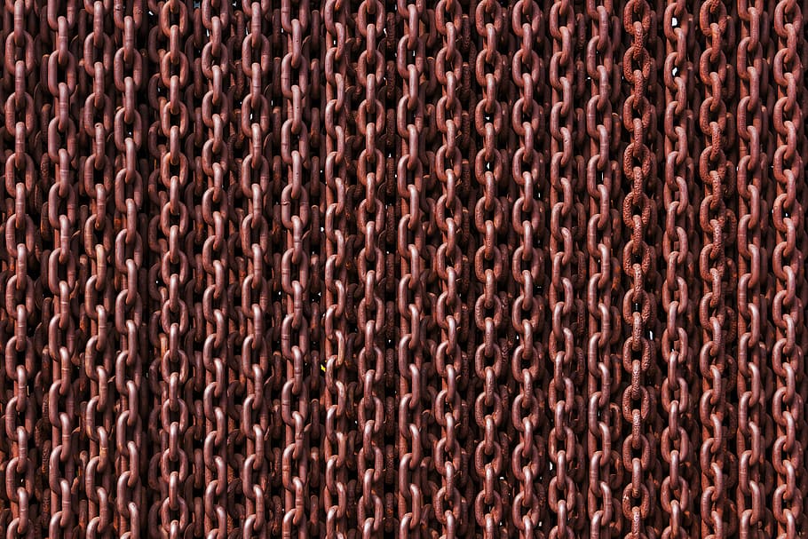 brown chains, rusty, links, iron, metal, texture, backgrounds HD wallpaper