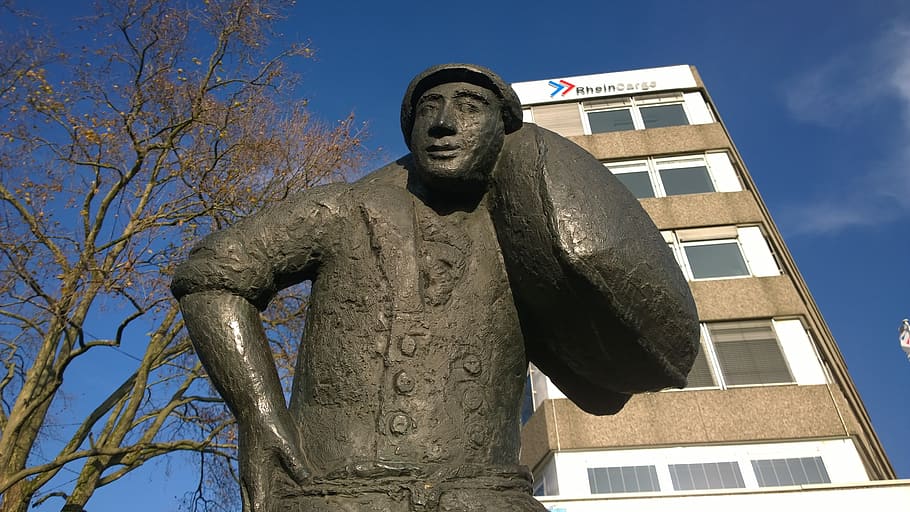 workers, statue, neuss, port, carrier, sculpture, architecture HD wallpaper