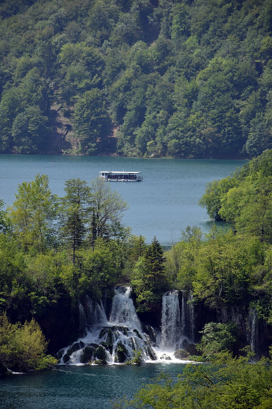 plitvice national park, waterfall, green, croatia, landscape, HD wallpaper