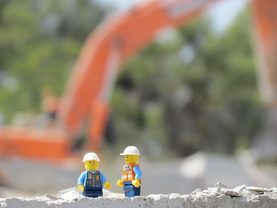 constructions, building, work, lego, focus on foreground, day, HD wallpaper
