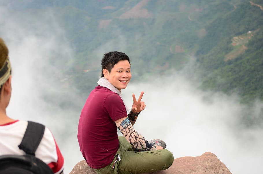 phase, luong, summer, sitting, smiling, mountain, happiness HD wallpaper