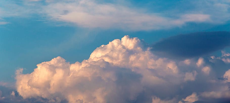 Clouds, Sky, Dim, the sky, storm, blue, orange, nature, backgrounds HD wallpaper