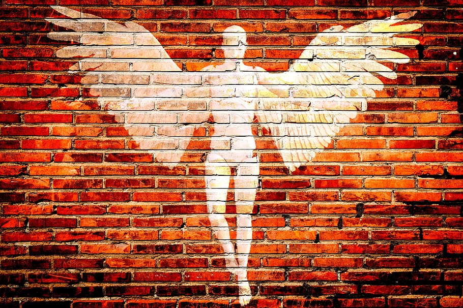 white angel digital wallpaper, graffiti, art, urban, spray HD wallpaper