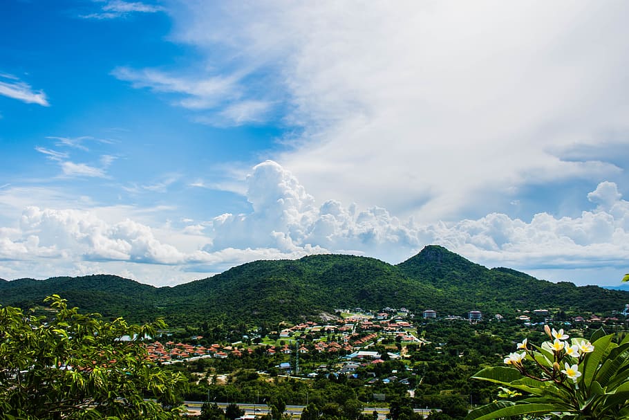 mountains, sky, image view, nature, tree, outdoor, green, the landscape HD wallpaper