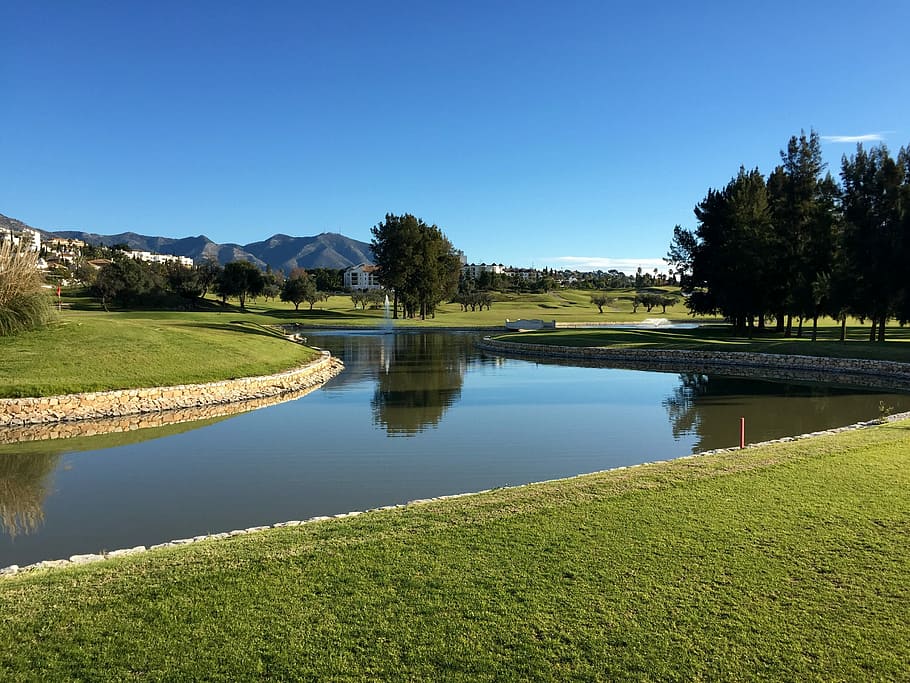 Golf Course, Field, Nature, Summer, spain, green, landscape HD wallpaper
