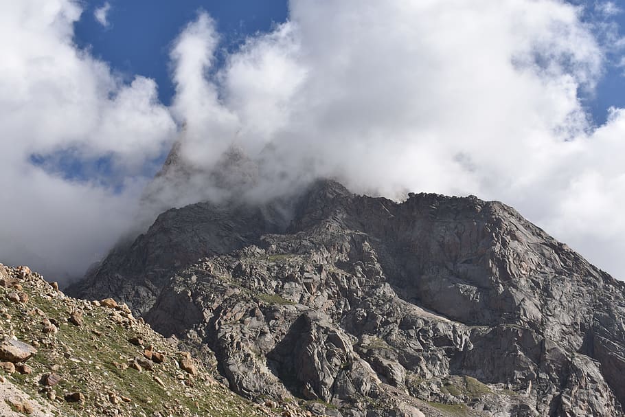 clouds, hills, mountains, landscape, nature, blue, scenic, outdoor HD wallpaper