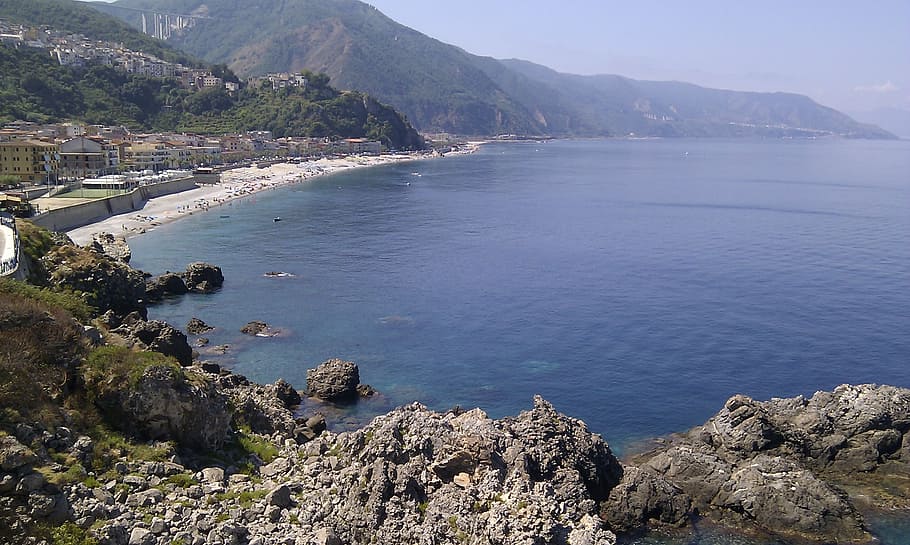 sea, holidays, cliff, water, calabria, costa, landscape, mediterranean