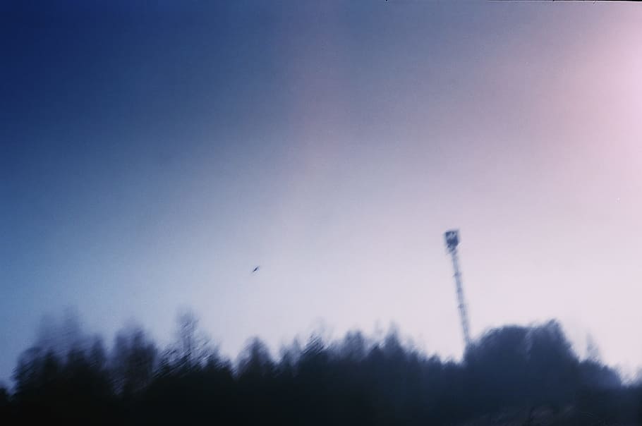 Violet Sky, abstract, nature, outdoors, blue, industry, smoke - physical structure HD wallpaper