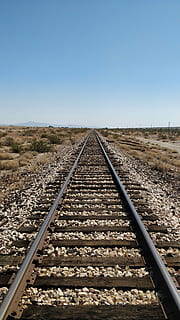 Some where in Arizona, train rails during daytime, track, wanderlust HD wallpaper