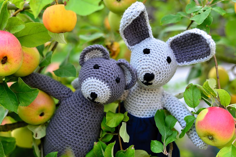 teddy bear, hare, fabric bunny, crochet, hand labor, stuffed animal