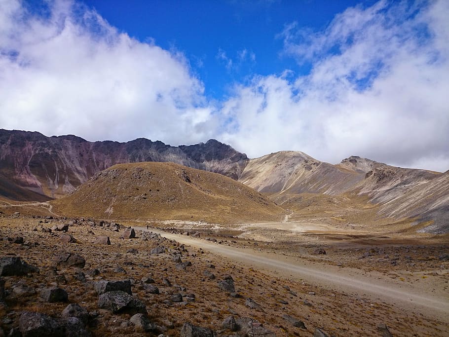 nevado de toluca, blue, sky, mountain, clouds, earth, volcano