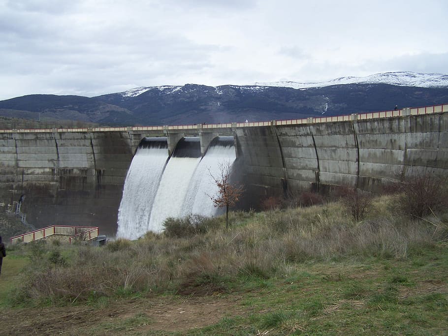 Segovia, Dam, Pontoon, Spillway, civil works, engineering, hydroelectric power, HD wallpaper