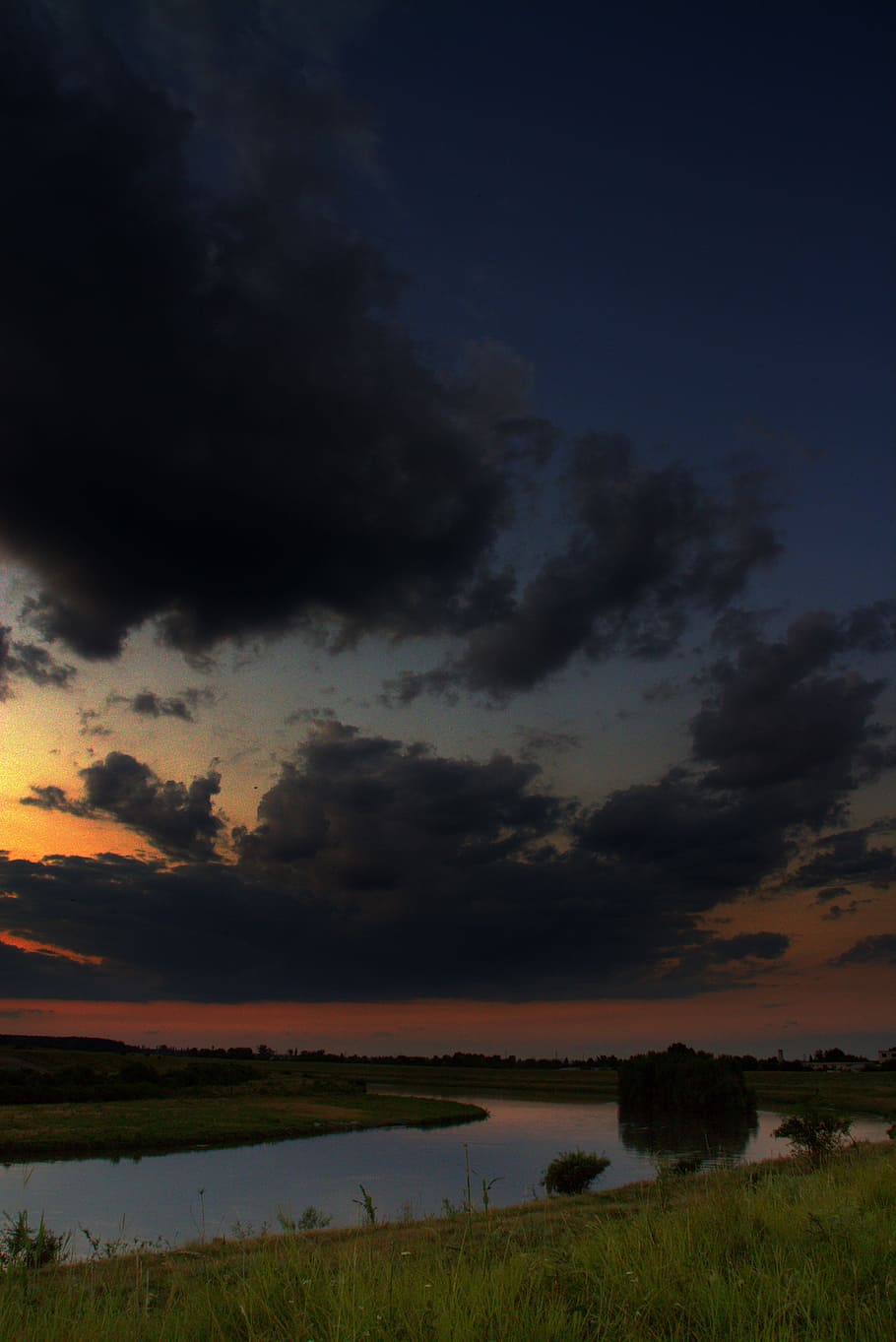 sunset, sky, cloud, water, red, in the evening, cloud - sky HD wallpaper