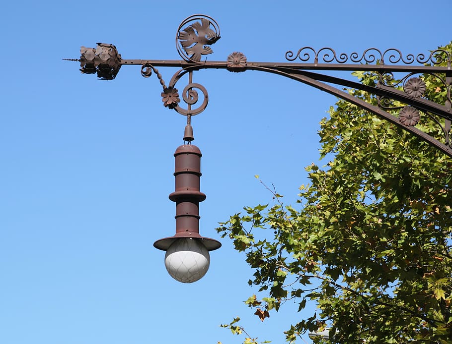 lantern, historic street lighting, lamp, street lamp, schmie­de­ei­sern, HD wallpaper