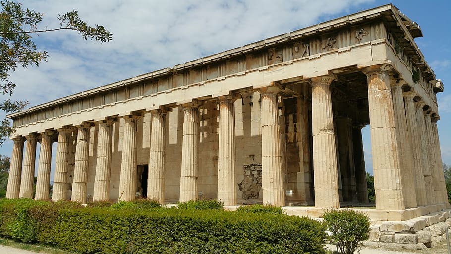 Premium Photo | Spring Photo Iconic Ancient Agora Athens HD Background  Wallpaper Desktop Wallpaper