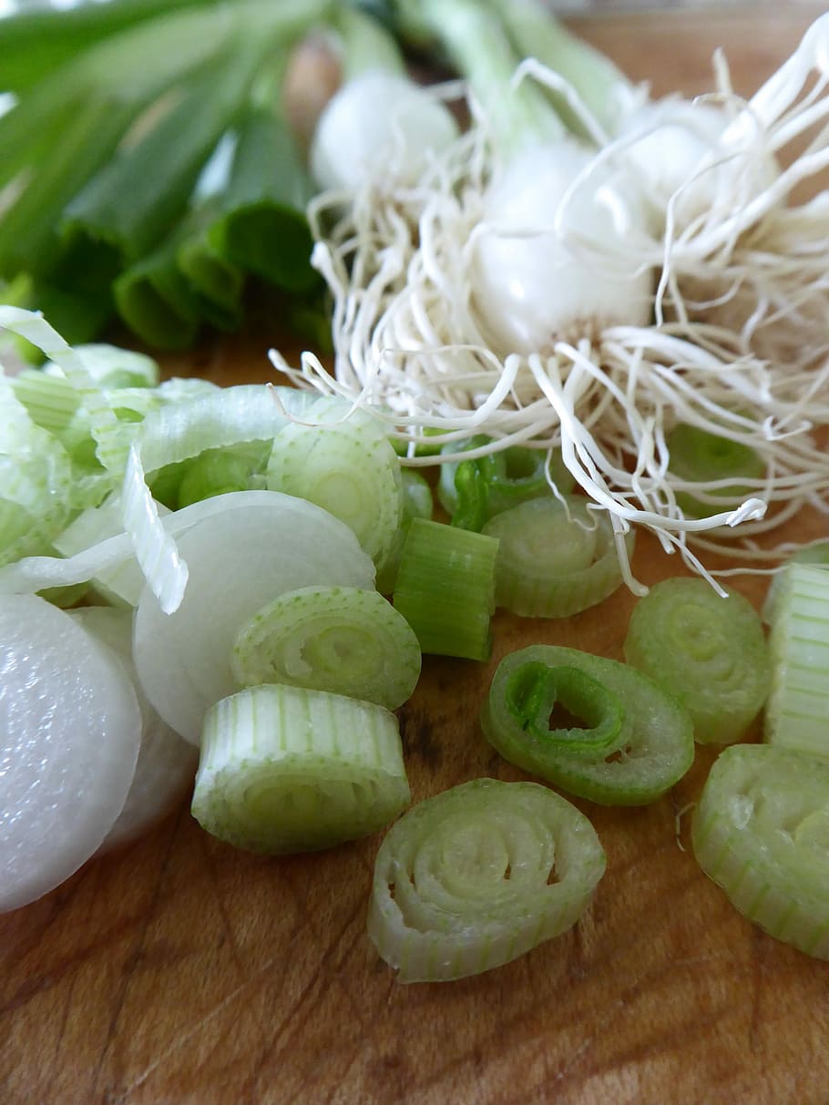 Spring Onions, Vegetables, Tuber, White, green, leek greenhouse HD wallpaper