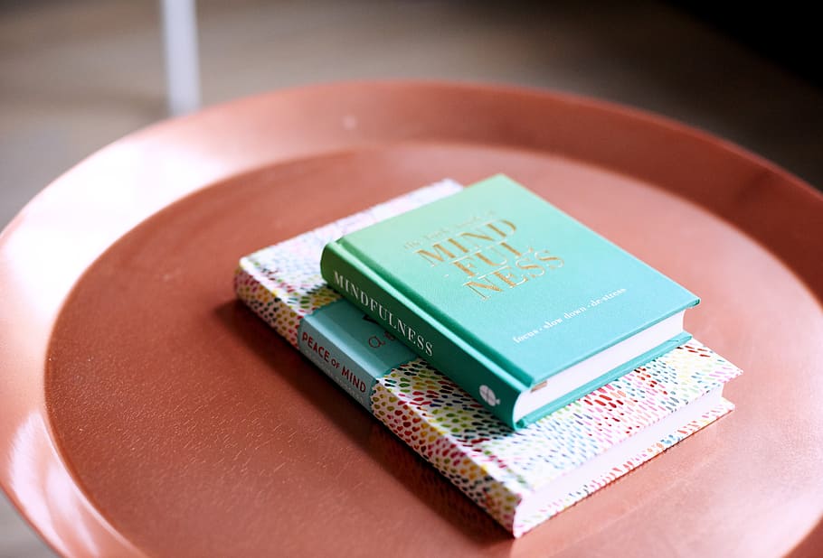 Mindfulness book, pages, sheet, diary, novel, table, white HD wallpaper