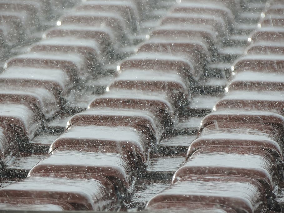 rain, spring, roofs, full frame, no people, in a row, backgrounds HD wallpaper