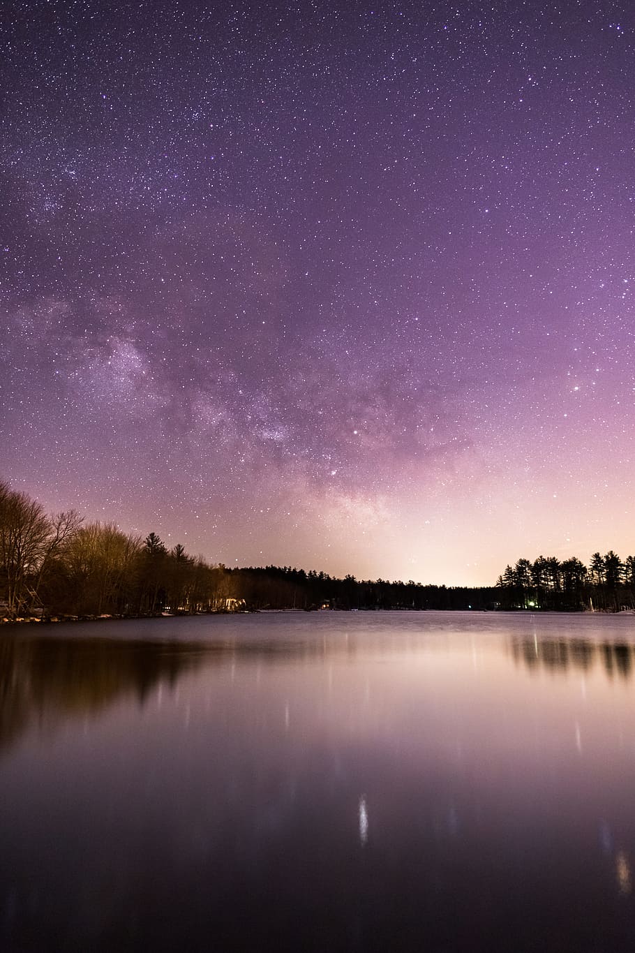 Body of Water during Night, constellations, dark, evening, lake HD wallpaper