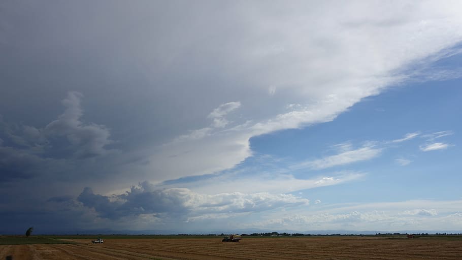 weather front, fields, harvest, sky, clouds, storm, italy, cloud - sky HD wallpaper