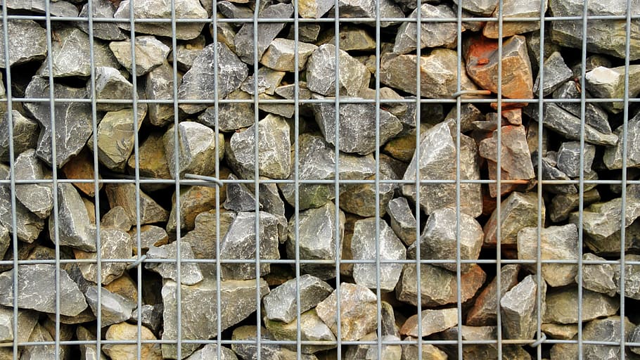 stones, gravel, wire, pattern, background, construction material HD wallpaper