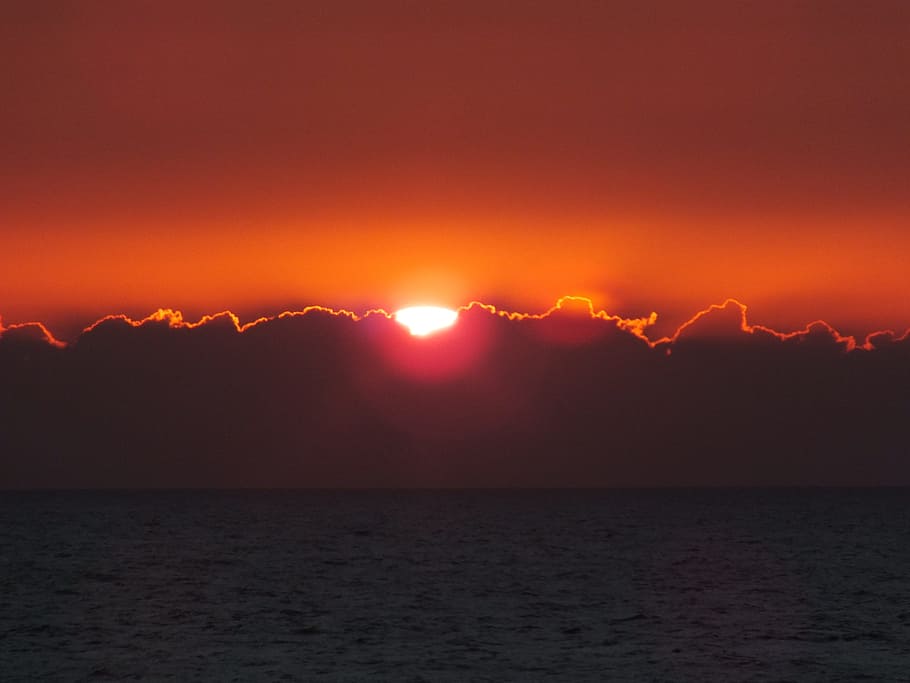 Sunset, Katwijk, North Sea, scenics, beauty in nature, sky HD wallpaper