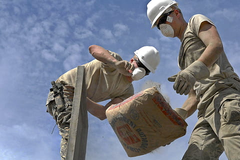 two person dropping a sack of cement, construction, work, labor HD wallpaper