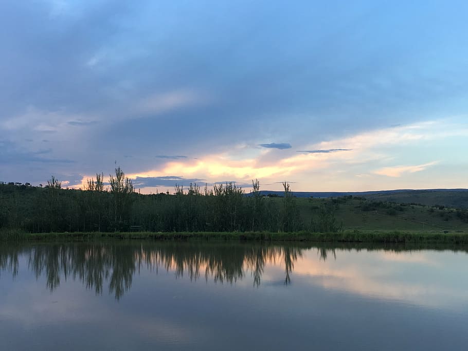 landscape, sky, clouds, dam, water, nature, beautiful, reflection HD wallpaper