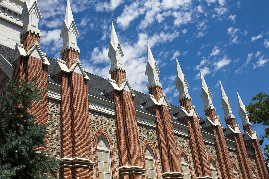 Hd Wallpaper Spires Tabernacle Church Steeple Brick Construction Temple Wallpaper Flare
